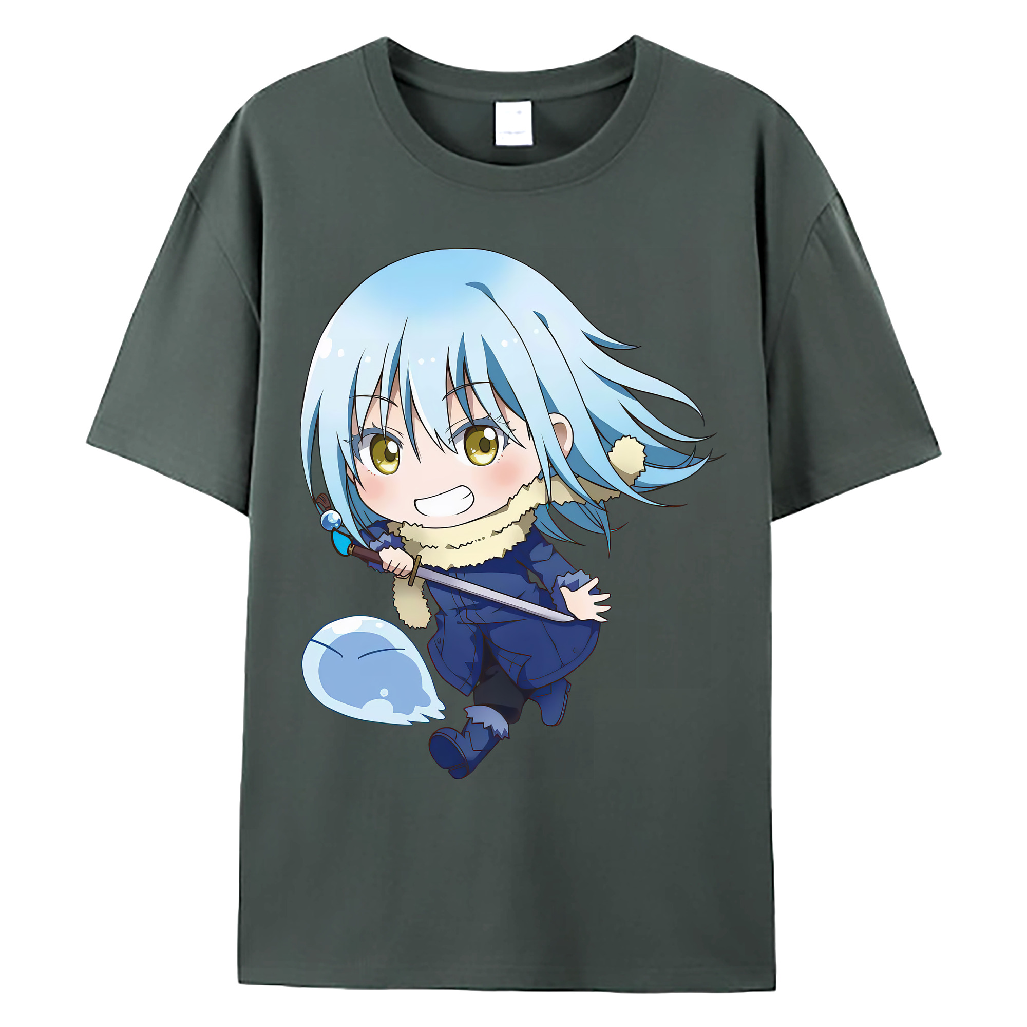 （画像用） 転スラ Regarding Reincarnated to Slime 綿100％ メンズ半袖Tシャツ｜肌触りやわらか＆通気性